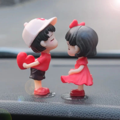 2PCS CUTE COUPLE CAR ORNAMENTS – KISSING BALLOON LOVERS DASHBOARD DECORATION & AUTO INTERIOR ACCESSORIES