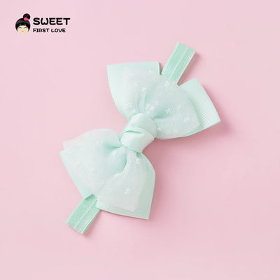 Baby Gauze Bow Headband Kawaii Princess Solid Color Bowknot Hair Band For Newborn Girls Soft Elastic Children's Hair Accessories
