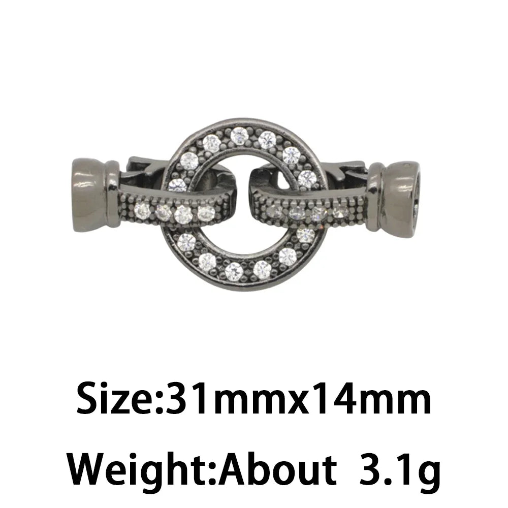 1 Pcs Paved Zircon Connector for Jewelry Making Diy Necklace Bracelet Chain Accessories Gold/Silver Color Round Heart Shape Part