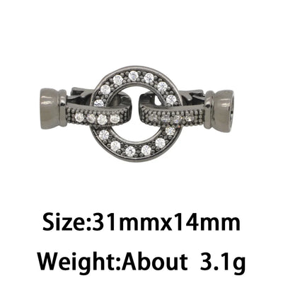 1 Pcs Paved Zircon Connector for Jewelry Making Diy Necklace Bracelet Chain Accessories Gold/Silver Color Round Heart Shape Part