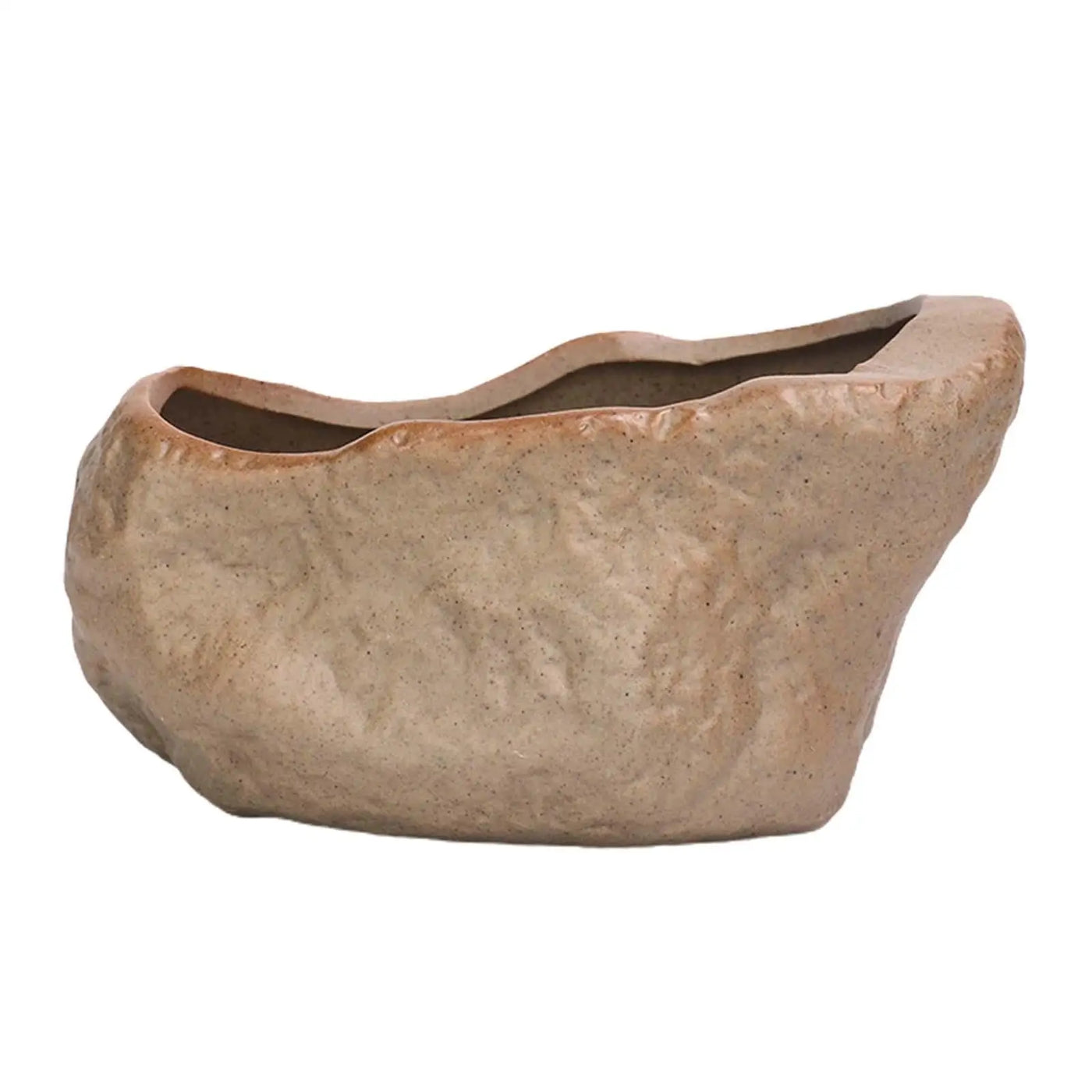 Ceramic Succulent Pot Wear Resistant Stone Shape Cactus Succulent Miniature Garden Bonsai for Home Office Table Desk Decoration
