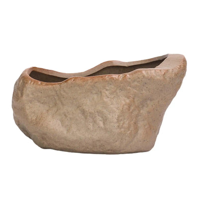 Ceramic Succulent Pot Wear Resistant Stone Shape Cactus Succulent Miniature Garden Bonsai for Home Office Table Desk Decoration