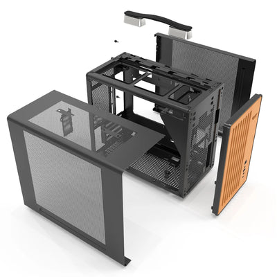 DarkFlash WD200 Portable Handheld Case M-ATX / ITX Motherboard USB3.0 Type-C Cabinet Wood Edition PC Case Diy Gaming Computer