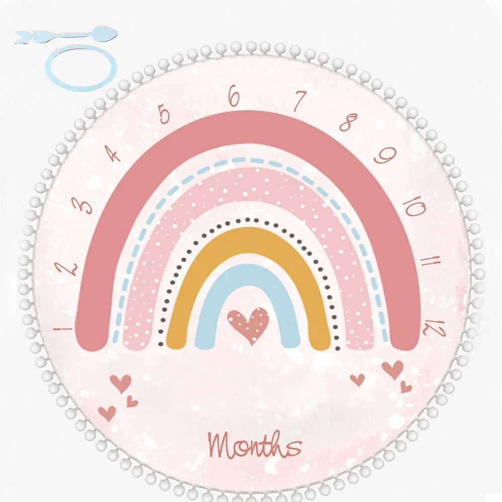 Ylsteed Flannel Month Milestone Blanket Baby First Year Calendar Monthly Growth Chart Shower Gift Newborn Photography  Backdrop
