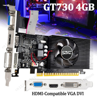 GT730 4GB DDR3 Video Card GT 730 Graphics Card HD VGA DVI Port PCI-E2.0 16X Computer Gaming Graphics Cards Mute Fan GT610 1G/2G