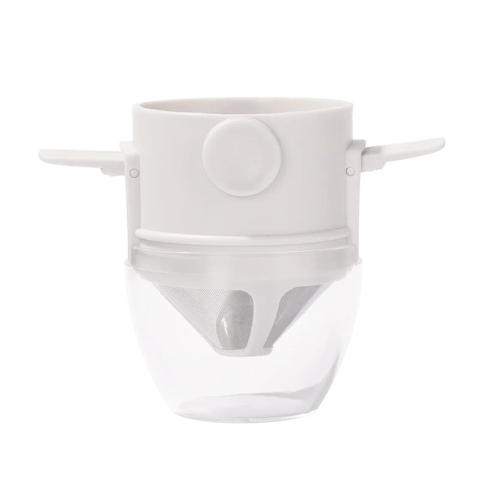 Coffee Filter Set Stainless Steel Drip Coffee Holder Funnel Portable Reusable Tea Infuser Stand Paperless Pour Coffee Dripper