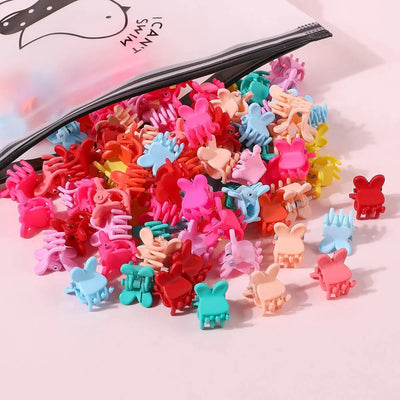 50Pcs Girls Cute Cartoons Hair Clips Small Claw Clip Flower Star Small Hair Claw Children Sweet Hairpin Fashion Hair Accessories