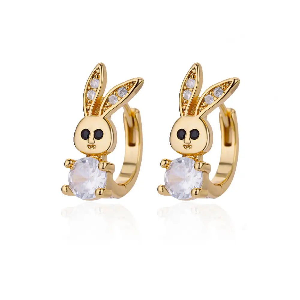 Stainless Steel Rabbit Butterfly Earrings for Women Gold Color Hoop Earrings 2024 Trending Aesthetic Jewelry pendientes mujer