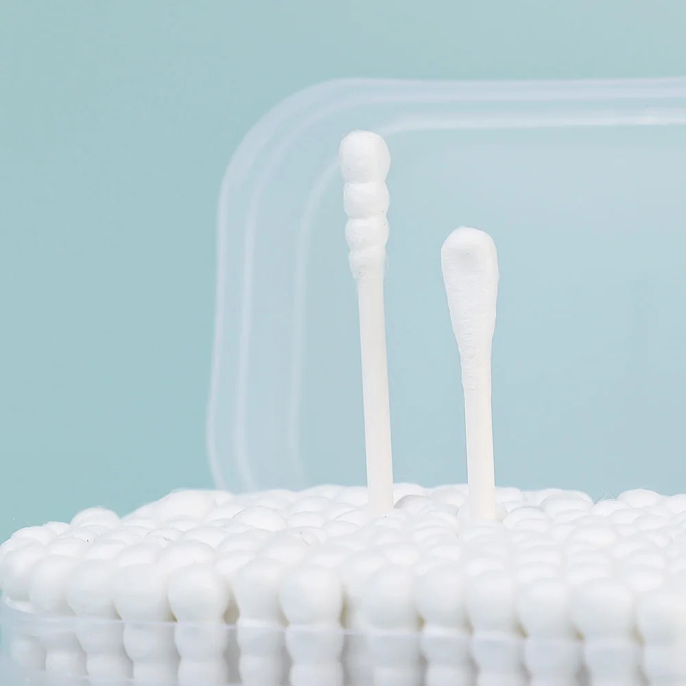BABY EAR SCOOP CLEANING COTTON SWABS – DISPOSABLE FINE-HEADED & SPIRAL ROUND TIP SWABS