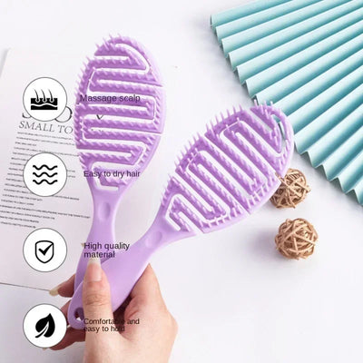 2024 New Solid Color Scalp Massage Curly Hair Brushes Comb Bath Untangling Hollow Hairbrush Health Care Tools for Women Baby
