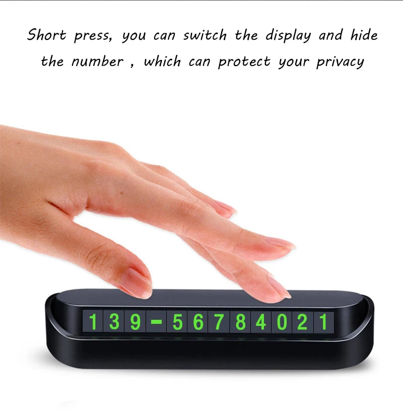 CAR TEMPORARY PARKING PHONE NUMBER PLATE – AUTO PARKING CONTACT CARD