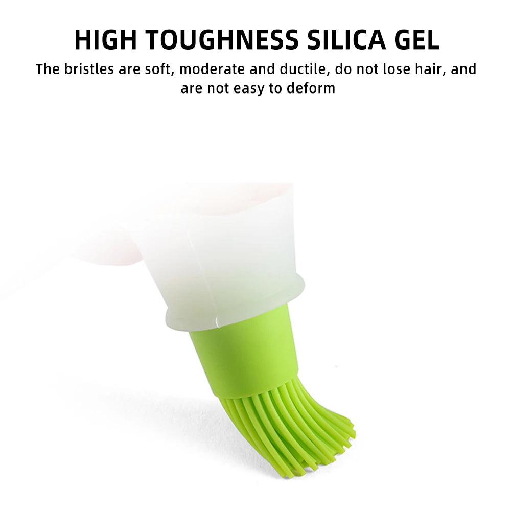 Silicone Oiler with Brush Seasoning Seasoning Sauce Brush with Scale oil Bottle BBQ Kitchenware Gadgets Grilling Frying Tools