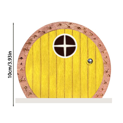 6 PCS Wood Miniature Fairy Gnome Window Door Elf Home Creative Yard Art Sculpture for Yard Art Tree Sculpture Fairy Garden Decor