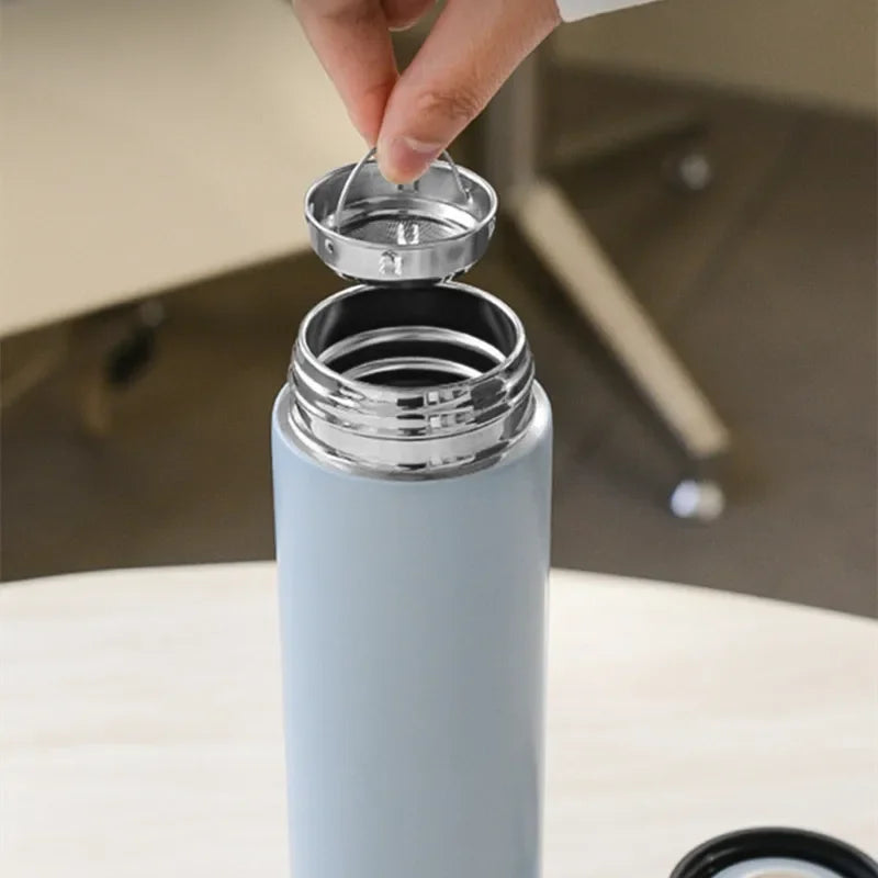 500ml Smart Temperature Display Thermos Cup Cute Children's Student Water Bottle Coffee Mug Stainless Steel Portable Drinkware
