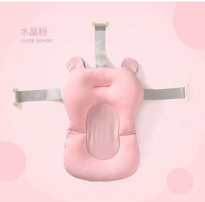 Baby Bath Seat Support Mat Foldable Baby Bath Tub Pad & Chair Newborn Bathtub Pillow Infant Anti-Slip Soft Comfort Body Cushion