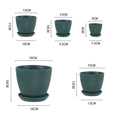 Home Garden Pots with Tray Planters Flower Plant Pots Multi Color Flower Seedling Nursery Pots with Tray for Outdoor Indoor FU