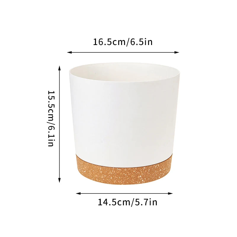Plant Pot Circular Large Flowerpot Plastic Indoor Plants Succulent Planter with Drainage Bonsai Potted with Tray Home Decoration