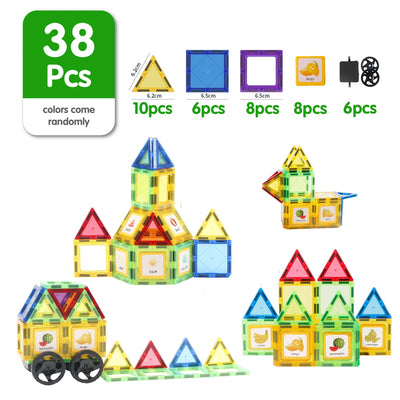 Magplayer Magnetic Building Blocks Construction Set Magnet Tiles Children Montessori Educational Game Toys For Kid Boy Girl Gift