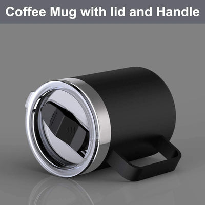 Stainless Steel Insulated Coffee Mug Tumbler with Handle, 12 oz 360ml Tumbler Cup with Lid for Hot & Cold Drinks