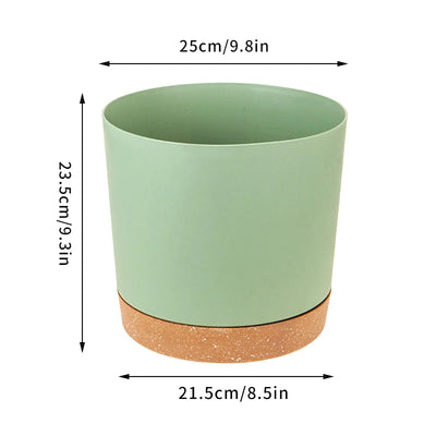 Plant Pot Circular Large Flowerpot Plastic Indoor Plants Succulent Planter with Drainage Bonsai Potted with Tray Home Decoration