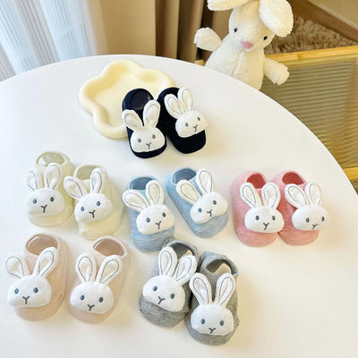 Cartoon Rabbit Baby Socks Cute Animal Doll Newborn Floor Sock Korean Solid Color Infant Toddler Boy Girls Ankle Socks