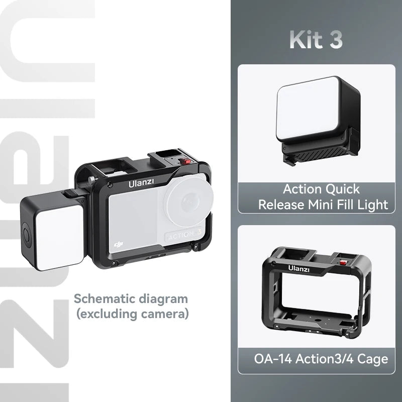 Ulanzi LM18 IPX5 Waterproof Underwater Led Video Fill Light 5600K for DJI Osmo Action 5/4/3 & Pocket 3 Action Camera Accessories