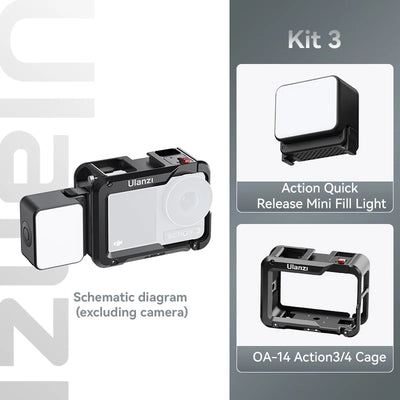 Ulanzi LM18 IPX5 Waterproof Underwater Led Video Fill Light 5600K for DJI Osmo Action 5/4/3 & Pocket 3 Action Camera Accessories