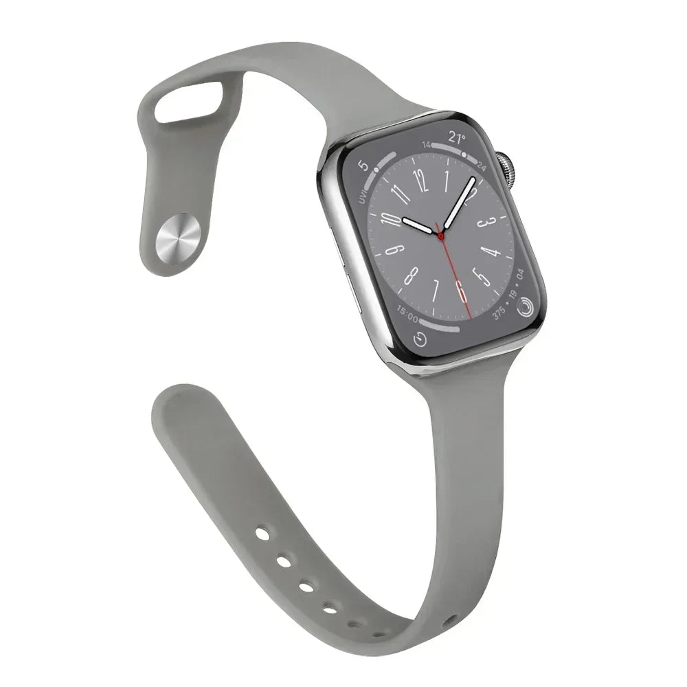 Slim Silicone Strap For Apple Watch Band 45mm 44mm 40mm 41mm 42-38mm sport bracelet iwatch series 8 7 se 3 4 5 6 9 ultra 2 49mm