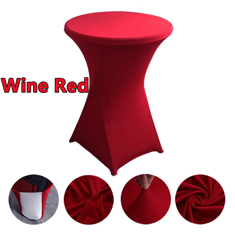 2/1PC Height Stretch Round Tablecloth Cocktail Table Cover Spandex Table Cloth Bar Hotel Party Wedding Elastic Table Cloth Decor