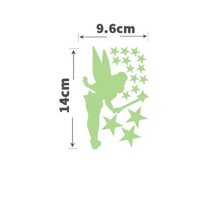 Cartoon Glow in the Dark Sticker Light Switch Sticker Luminous Wall Stickers Decal for Kids Room Decoration Home Decor Cat Fairy
