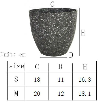 Fashion Plastic Bonsai Flowerpot Large-capacity Frosted Balcony Plant Pot Imitation Stone Plant Growth Cultivation Pot for Home