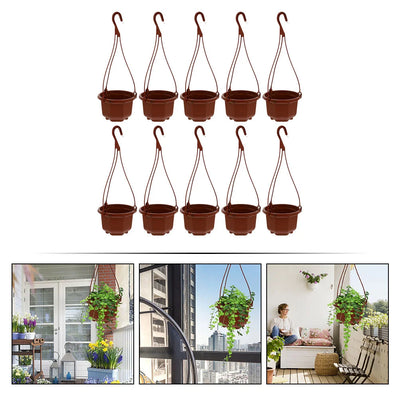 10 Sets Strawberry Deck Railing Plastic Hanging Pot Flowerpot Flowers Container Supplies