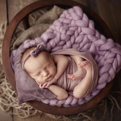 Baby Girl Headband Newborn  Photography Props Pillow Mat Cushion Photography Accessories Bowknot Headwear