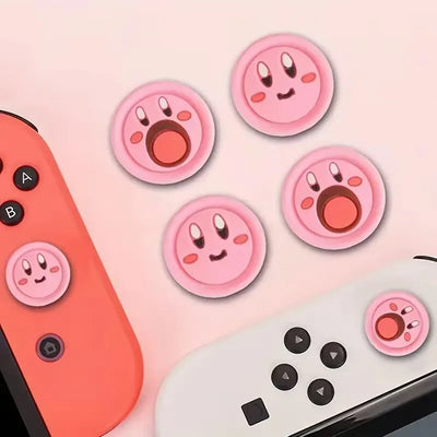 4PCS CUTE PINK SILICONE THUMB STICK GRIPS – JOYSTICK CAPS FOR SWITCH, OLED, & LITE CONTROLLERS