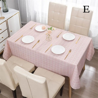 Nordic Style Grid Printed Household Waterproof  Oil Resistant Dining Table Cloth Table Cover Party Decoration Rectangular