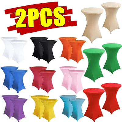 2/1PC Height Stretch Round Tablecloth Cocktail Table Cover Spandex Table Cloth Bar Hotel Party Wedding Elastic Table Cloth Decor