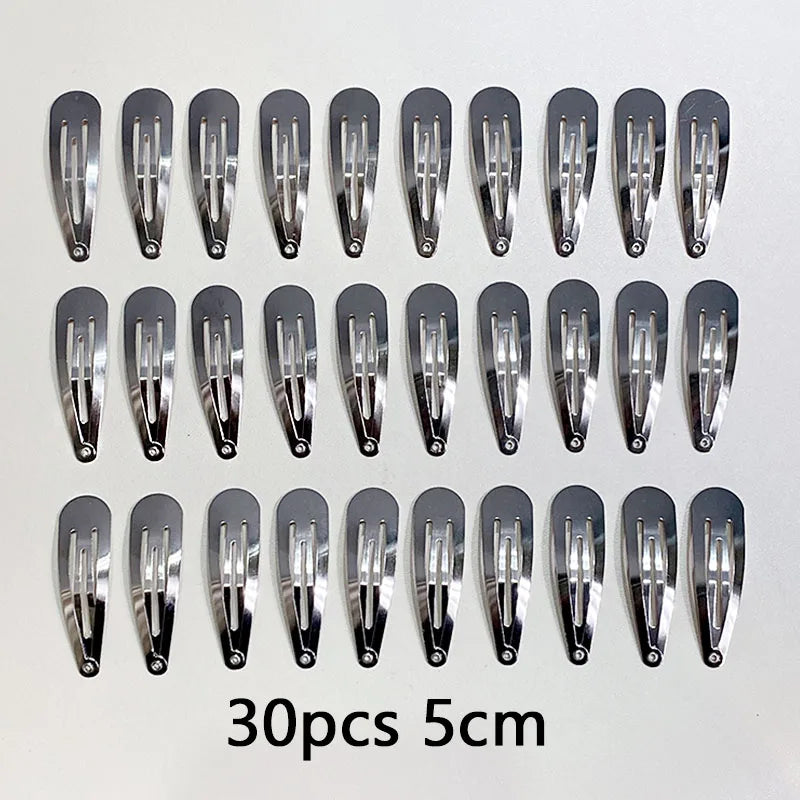 10/20/30pcs/set Women Silver Gold Black Waterdrop Shape Basic Alloy Hair Clips BB hairpins Barrettes Fashion Hair Accessories