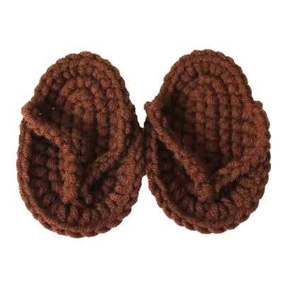 Mini Photography Prop Newborn Baby Solid Color Crochet Flip-Flops Infant Slippers Photo Props Babies Accessories Newborn Photogr
