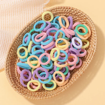 100Pcs/bag Girls Colorful Hair Bands Set Nylon Elastic Rubber Band Baby Ponytail Holder Scrunchies Kids Hair Accessories