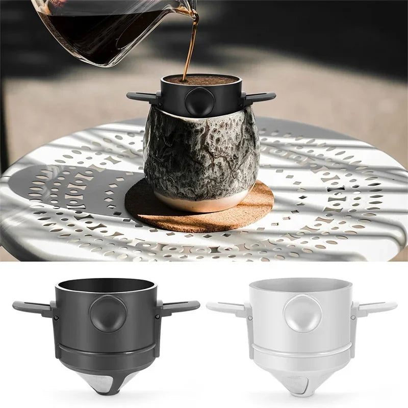 Coffee Filter Folding Hand Brewed Coffee Dripper Cone for Drip Reusable Coffee/Tea Holder Funnel Paperless Pour Over Holder