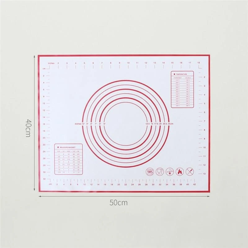 Silicone Baking Mat Pad Baking Sheet Pizza Dough Maker Pastry Kitchen Gadgets Non-Stick Rolling Dough Mat Cooking Tools Bakeware