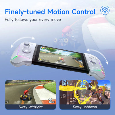 EasySMX S15 L/R Joypad Wireless RGB Controller Compatible with Nintendo Switch/OLED, 6 Axis Gyroscop, Mechanical Hall Effect