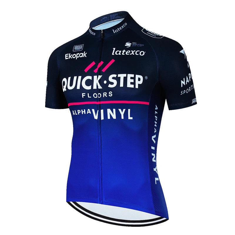 QUICK STEP 2025 SUMMER CYCLING JERSEY – SHORT SLEEVE, BREATHABLE, QUICK-DRY RACING BIKE SHIRT FOR MEN