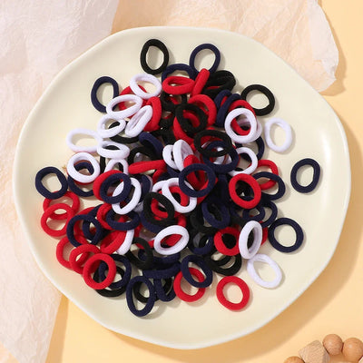 100Pcs/bag Girls Colorful Hair Bands Set Nylon Elastic Rubber Band Baby Ponytail Holder Scrunchies Kids Hair Accessories