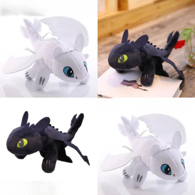 35/27cm Plushie Dragon Toys Kawaii White Black Dinosaurs Animal Stuffed Plush Toys Home Decor Boys Girls Birthday Xmas Gifts