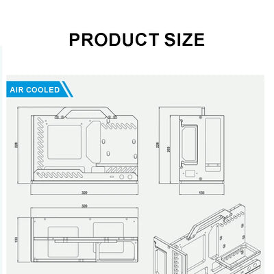 Socooler  ITX Portable Rack Case Open Computer Case Open Frame Diy Gaming Computer Case Mini ITX case Aviation Aluminum SFX G1