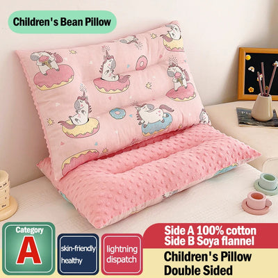 CARTOON COTTON BABY PILLOW WITH MEMORY FOAM SUPPORT – RECTANGULAR DOUDOU VELVET SLEEPING CUSHION FOR NEWBORN AND TODDLERS