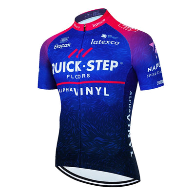QUICK STEP 2025 SUMMER CYCLING JERSEY – SHORT SLEEVE, BREATHABLE, QUICK-DRY RACING BIKE SHIRT FOR MEN