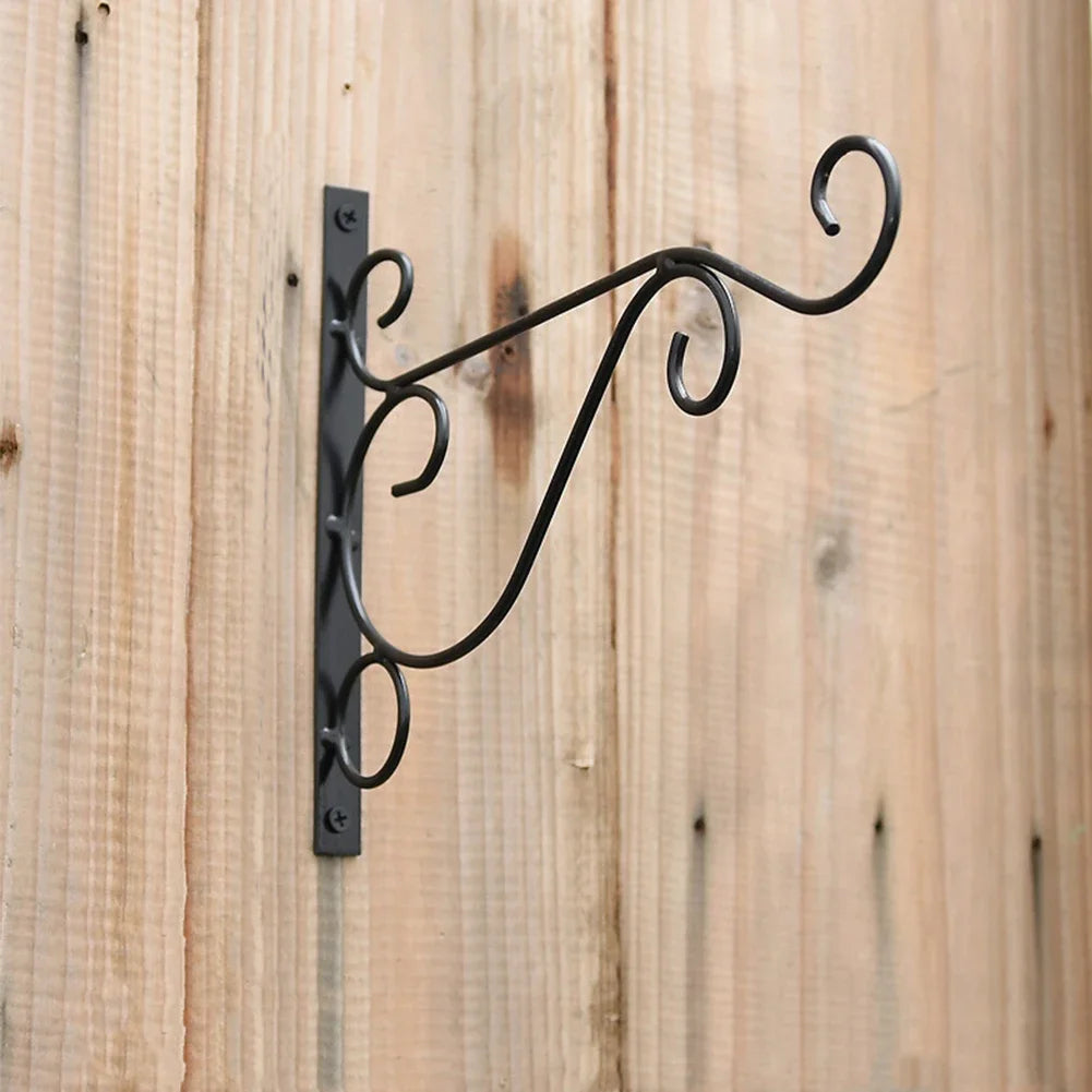 Hanging Bracket Hooks Hanger Wall Bird Flower Pot Basket Planter Lantern Metal Feeder Chime Wind Mount Hook Garden Decor
