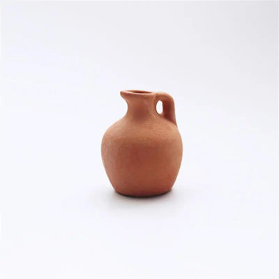 Mini Rose Ceramic Vase Handicraft Collection Miniature Model Resin Simulation Vase Desktop Mini Decor Creative Pocket Artwork